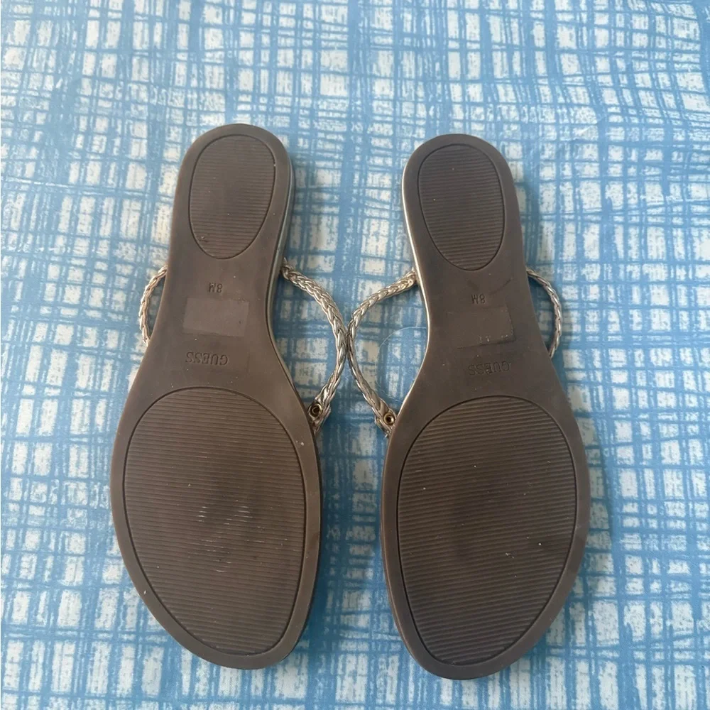 GUESS  Gold Braided Women's Sandals Size 8 - Picture 4 of 5